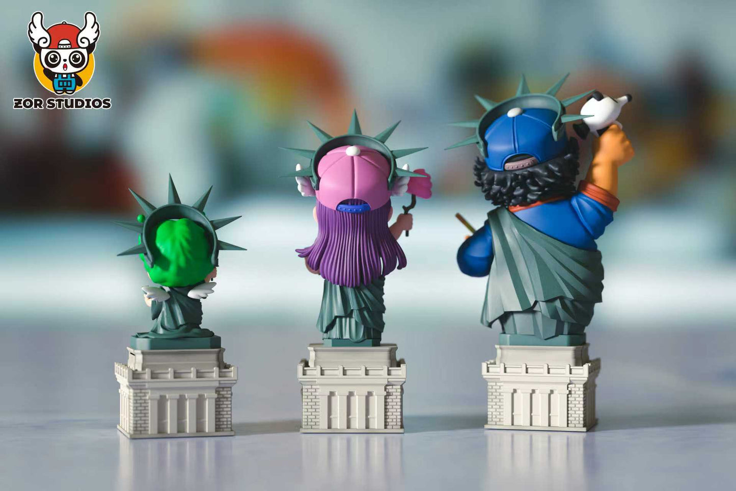 ZOR-Studios –– WCF Series: Penguin Village Statue of Liberty Trio