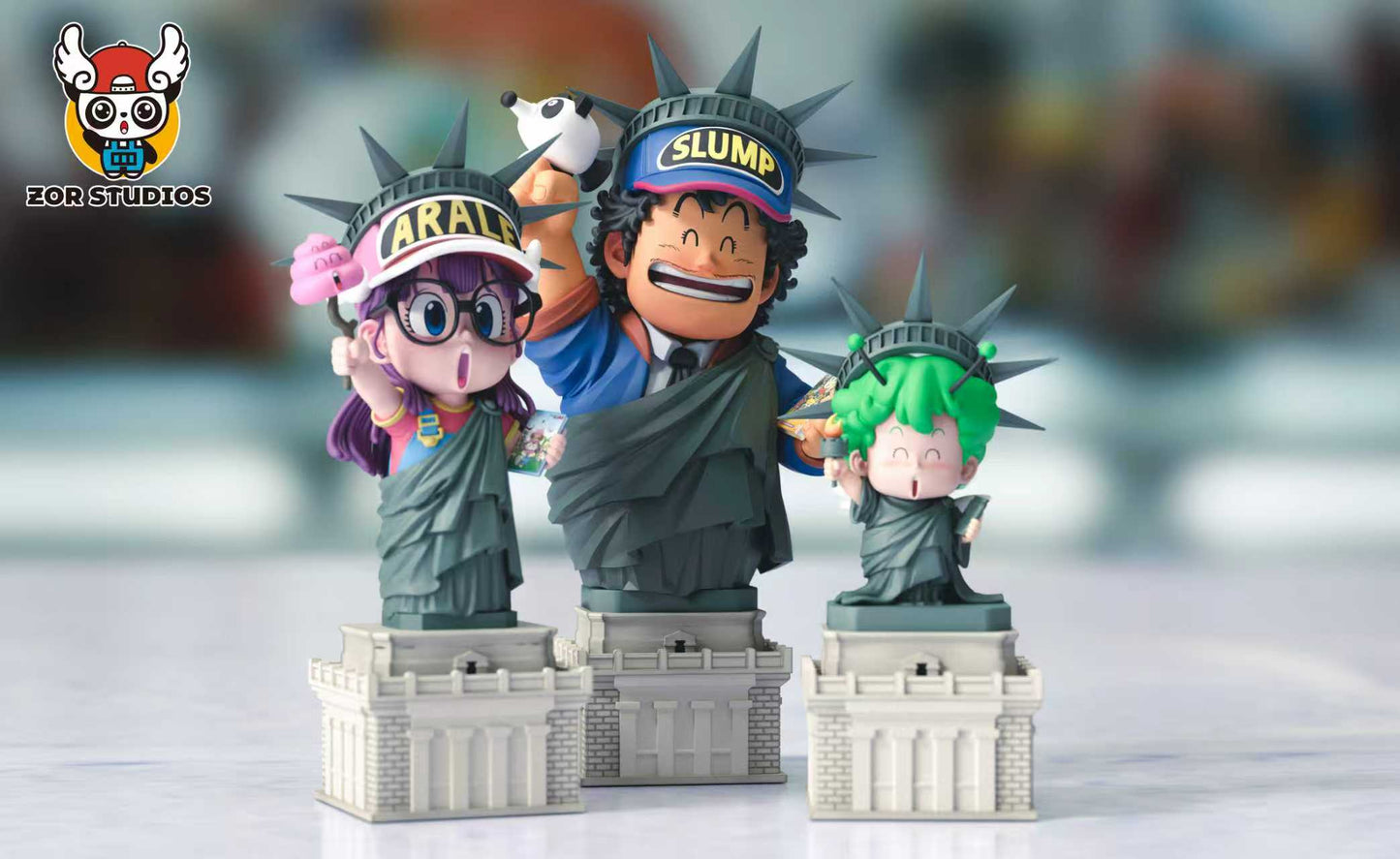ZOR-Studios –– WCF Series: Penguin Village Statue of Liberty Trio