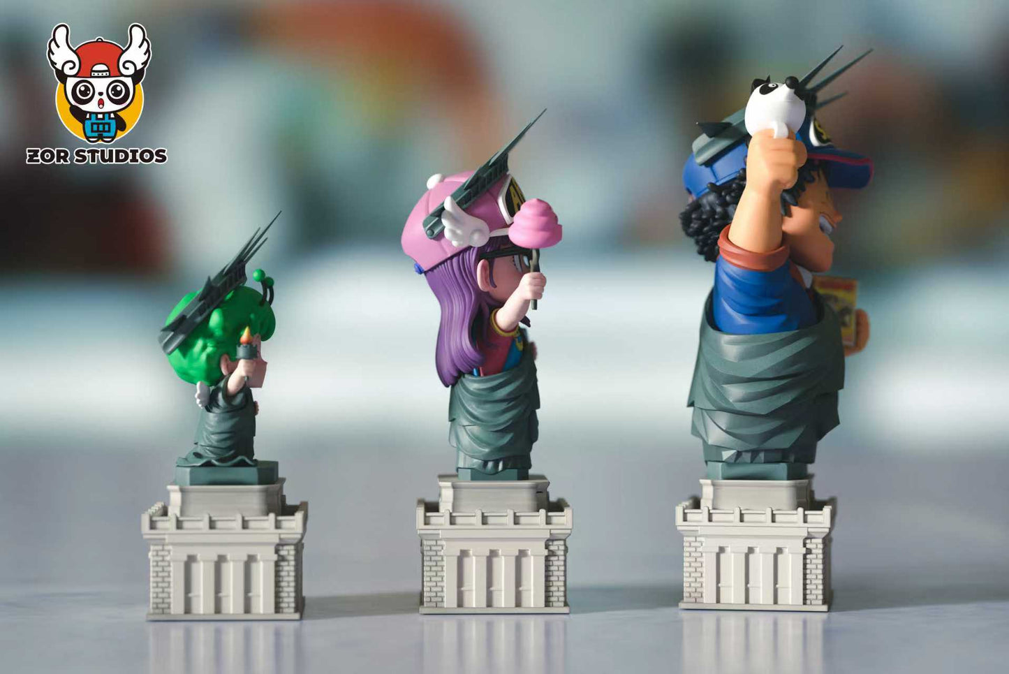 ZOR-Studios –– WCF Series: Penguin Village Statue of Liberty Trio